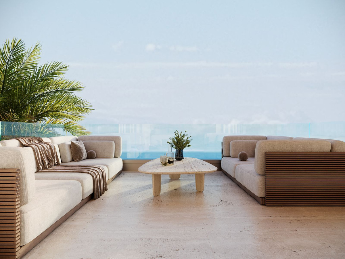Luxury villa terrace with sea views — Costa del Sol